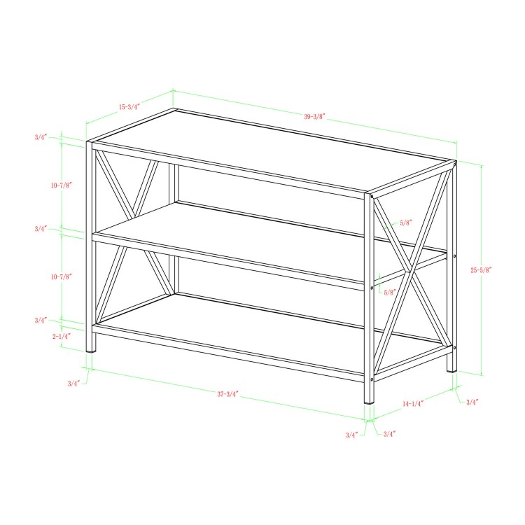 Wood Low Bookcase with Metal Frame - Foster