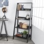 Ladder Bookcase in Black Wood