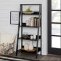 Ladder Bookcase in Black Wood