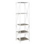 Ladder Bookcase with Wood Shelves & White Frame