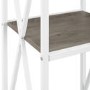 Ladder Bookcase with Wood Shelves & White Frame