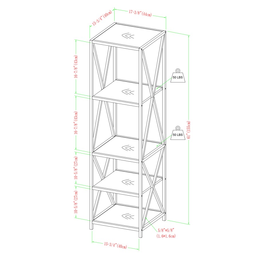 Ladder Bookcase with Wood Shelves & White Frame