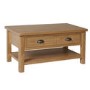 Small Rustic Oak Coffee Table with Drawers