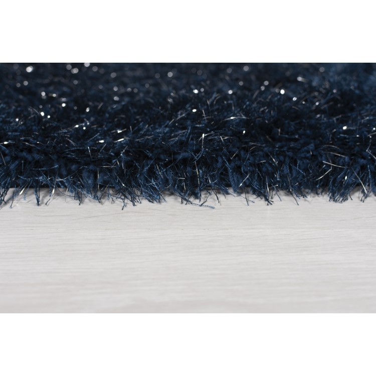 Sparkly Dark Blue Shaggy Rug 120x170cm - Flair