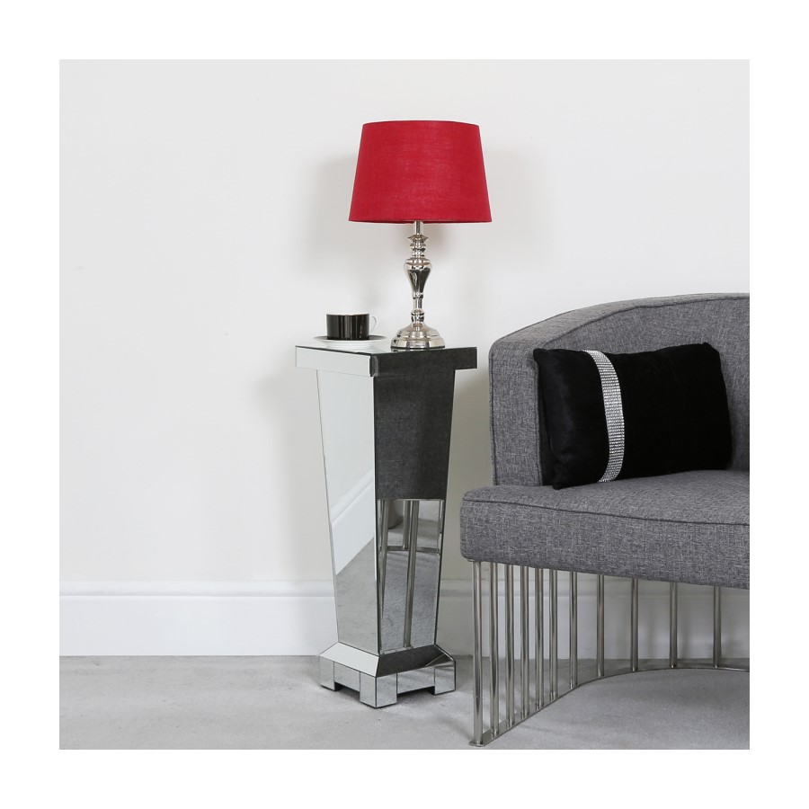 Silver Mirrored Medium Lamp Stand - Anais 