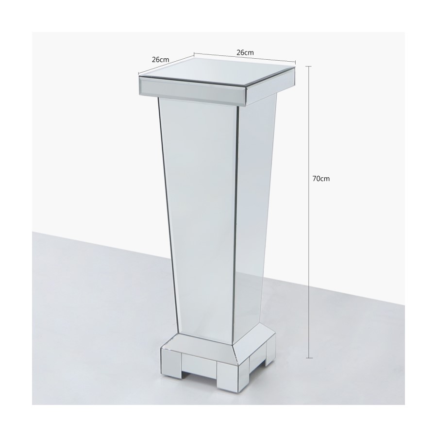 Silver Mirrored Medium Lamp Stand - Anais 