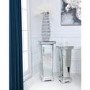 Silver Mirrored Large Lamp Stand - Anais 