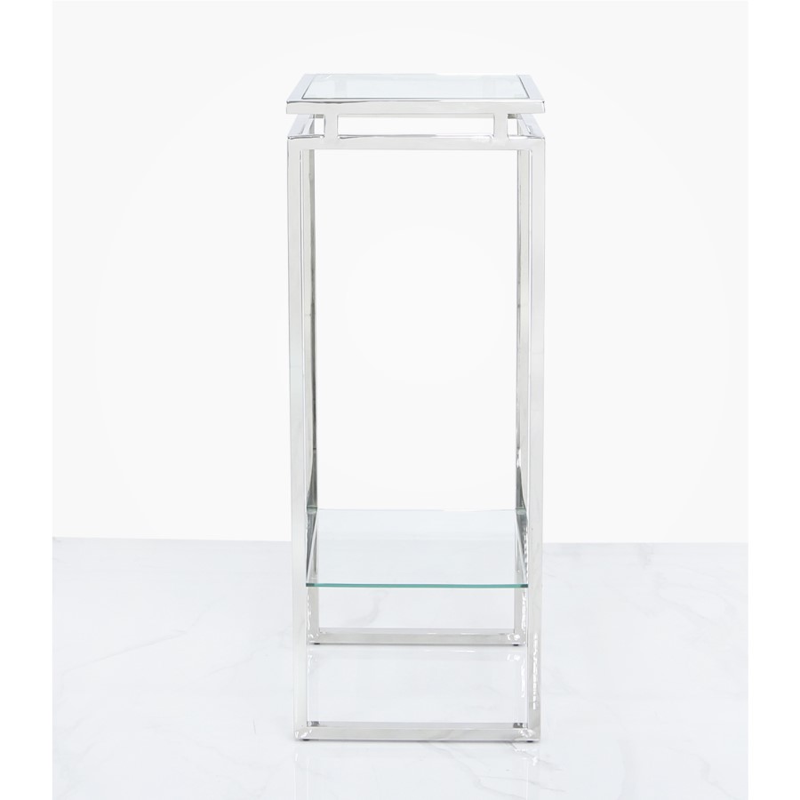 Medium Glass & Stainless Steel Plant Stand - Meridian