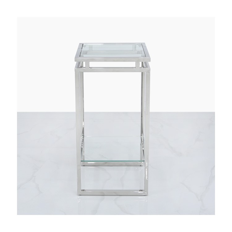 Small Glass & Stainless Steel Plant Stand