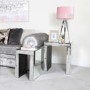 Mirrored Nest Of 2 Tables with Clear Crystals - Milano