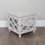 Mirrored Storage Footstool with Padded Seat