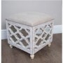 Mirrored Storage Footstool with Padded Seat