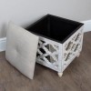 Mirrored Storage Footstool with Padded Seat