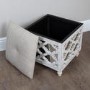 Mirrored Storage Footstool with Padded Seat
