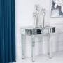 Mirrored Console Table with Rounded Edge