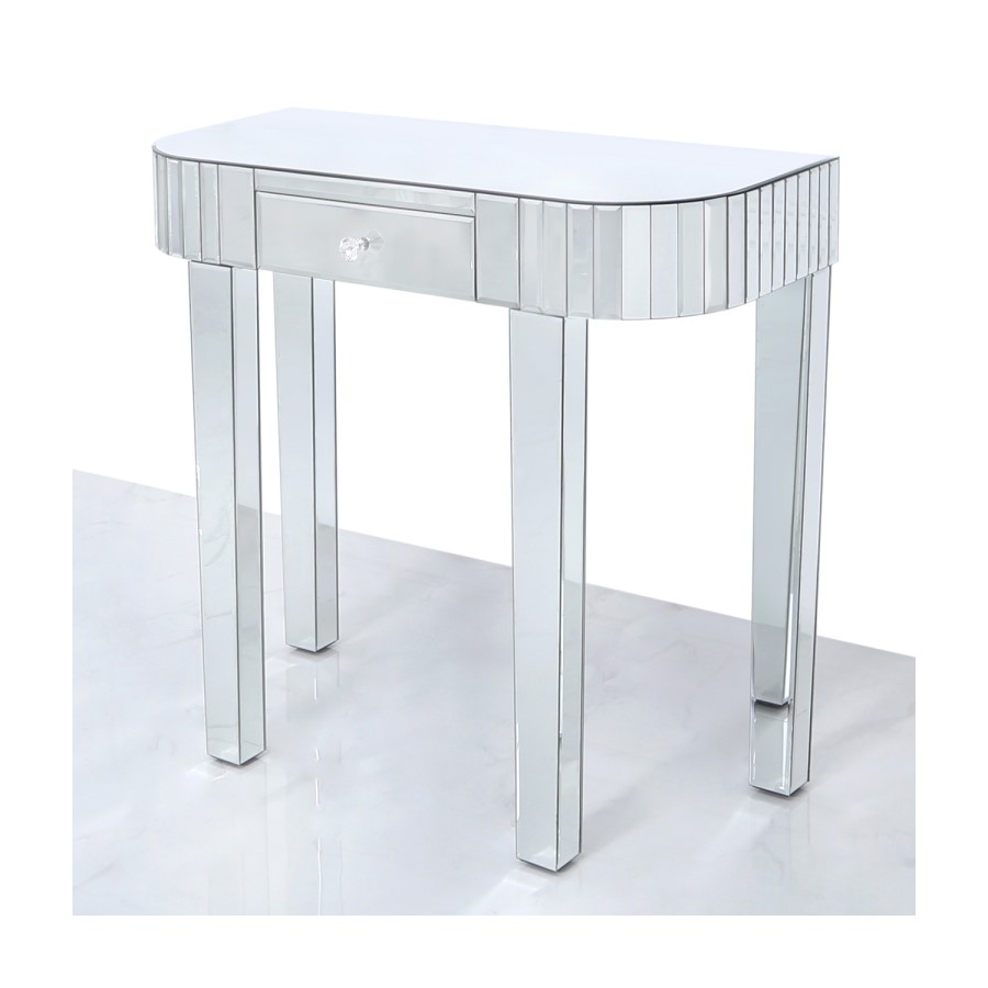 Mirrored Console Table with Rounded Edge