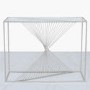 Silver Metal & Clear Glass Console Table