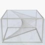 Silver Metal & Clear Glass Coffee Table