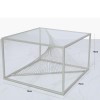 Silver Metal &amp; Clear Glass Coffee Table