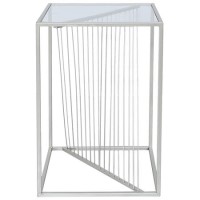 Glass & Silver Side Table - Aurora Boutique