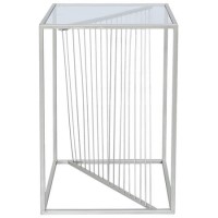 Glass & Silver Side Table - Aurora Boutique Glass & Silver Side Table - Aurora Boutique