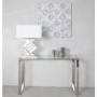 Stainless Steel Console Table with Glass Top