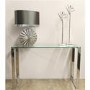 Stainless Steel Console Table with Glass Top