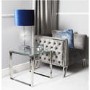 Stainless Steel Side Table with Glass Top