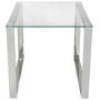 Stainless Steel Side Table with Glass Top