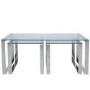 Nest of 3 Tables in Stainless Steel with Glass Top