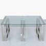 Nest of 3 Tables in Stainless Steel with Glass Top