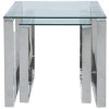 Nest of 2 Tables in Stainless Steel with Glass Top