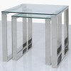 Nest of 2 Tables in Stainless Steel with Glass Top