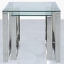 Nest of 2 Tables in Stainless Steel with Glass Top