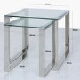 Nest of 2 Tables in Stainless Steel with Glass Top