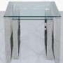 Nest of 2 Tables in Stainless Steel with Glass Top