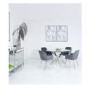 130cm Chrome & Glass Round Dining Set with 4 Grey Chairs