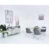 160cm Chrome &amp; Glass Rectangular Dining Set with 4 Chairs