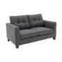 Astrid Grey Fabric 2 Seater Sofa with Button Back