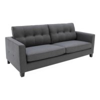 Astrid Grey Fabric 3 Seater Sofa with Button Back