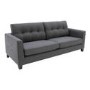 Astrid Grey Fabric 3 Seater Sofa with Button Back