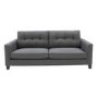 Astrid Grey Fabric 3 Seater Sofa with Button Back