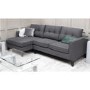 Astrid Grey Fabric Corner Sofa with Button Back