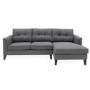 Astrid Grey Fabric Corner Sofa with Button Back
