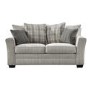 Braemar 2 Seater Sofa in Beige Fabric with Grey & Tartan Cushions
