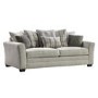 Braemar 3 Seater Sofa in Beige Fabric with Grey & Tartan Cushions