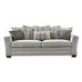 Braemar 3 Seater Sofa in Beige Fabric with Grey & Tartan Cushions