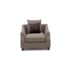 Arden Grey Fabric Armchair with Studded Arms &amp; Cushions