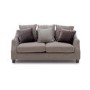 Arden Grey Fabric 2 Seater Sofa with Studded Arms & Cushions