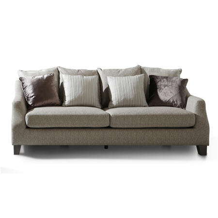 Arden Grey Fabric 3 Seater Sofa with Studded Arms & Cushions